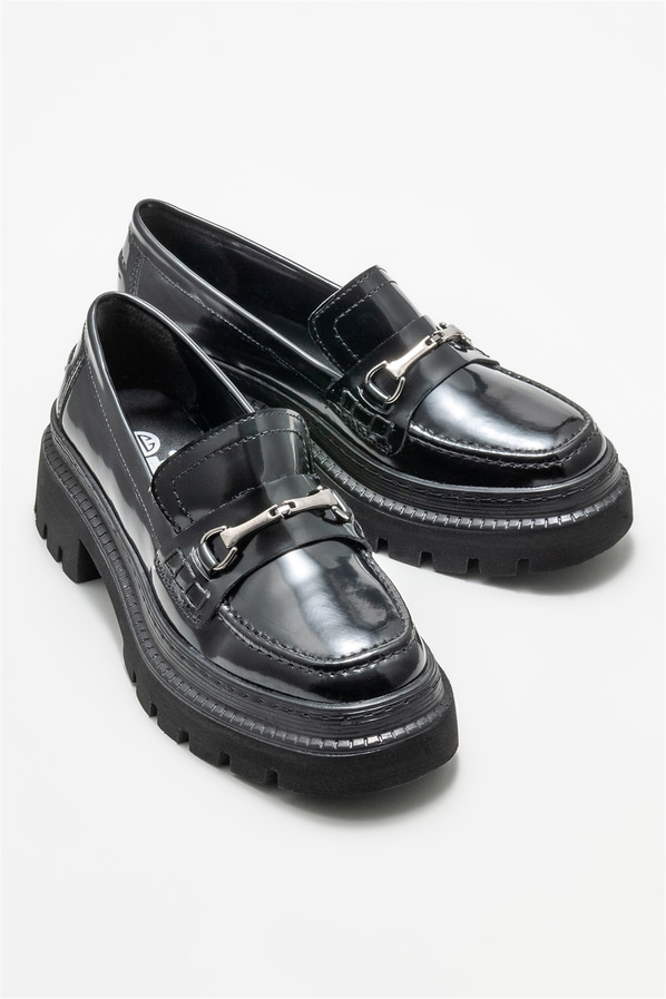 Siyah kadın loafer - Elle Shoes