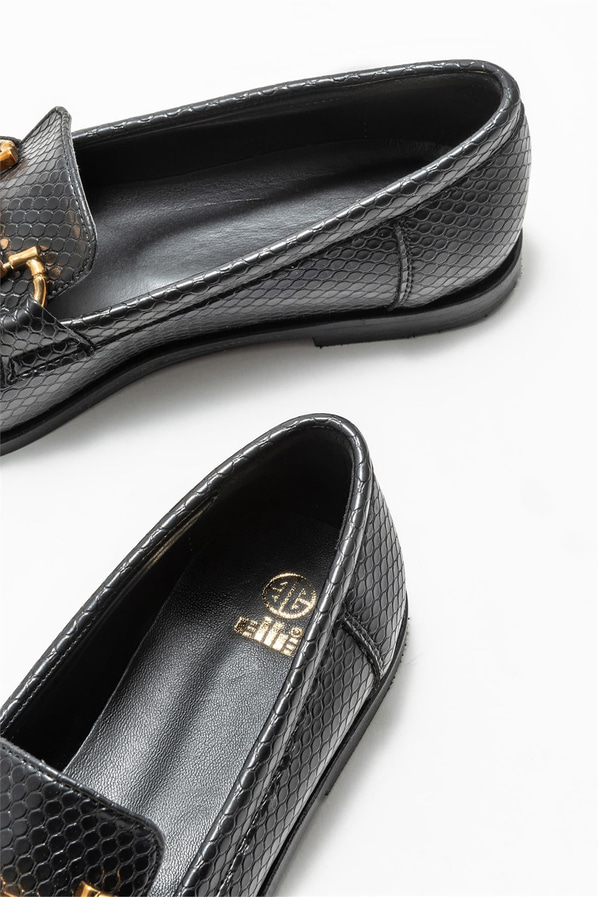Siyah kadın loafer - Elle Shoes