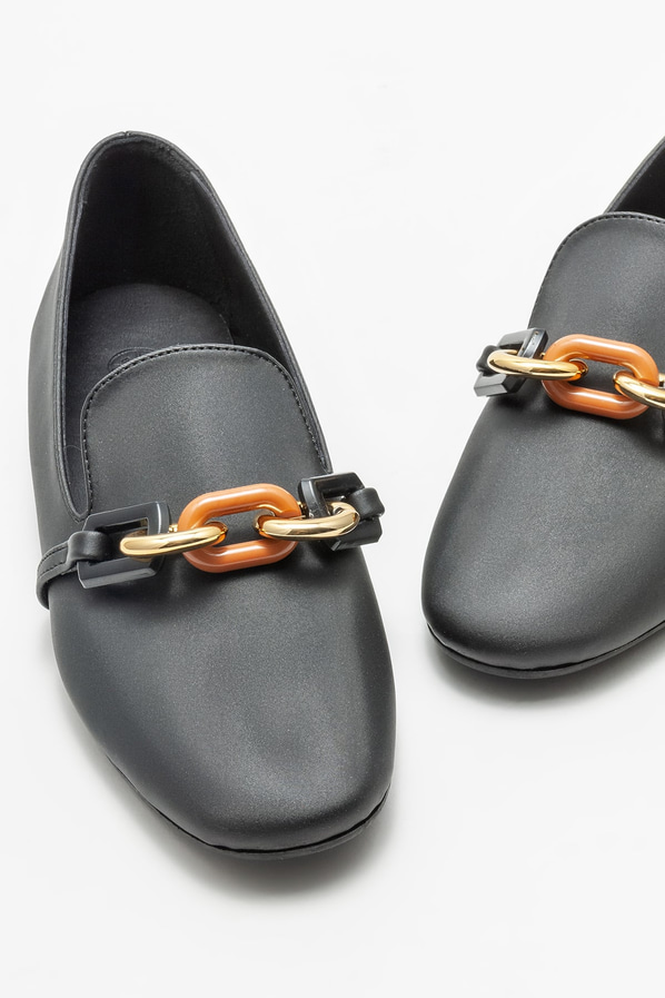 Siyah kadın loafer - Elle Shoes