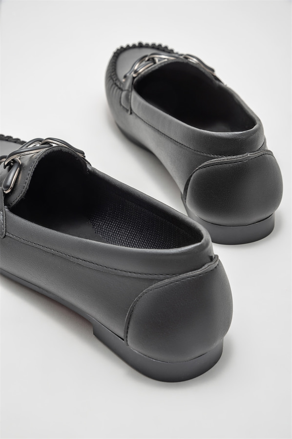 Siyah kadın loafer - Elle Shoes