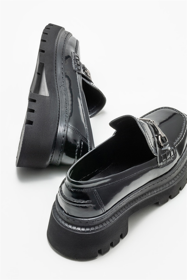 Siyah kadın loafer - Elle Shoes