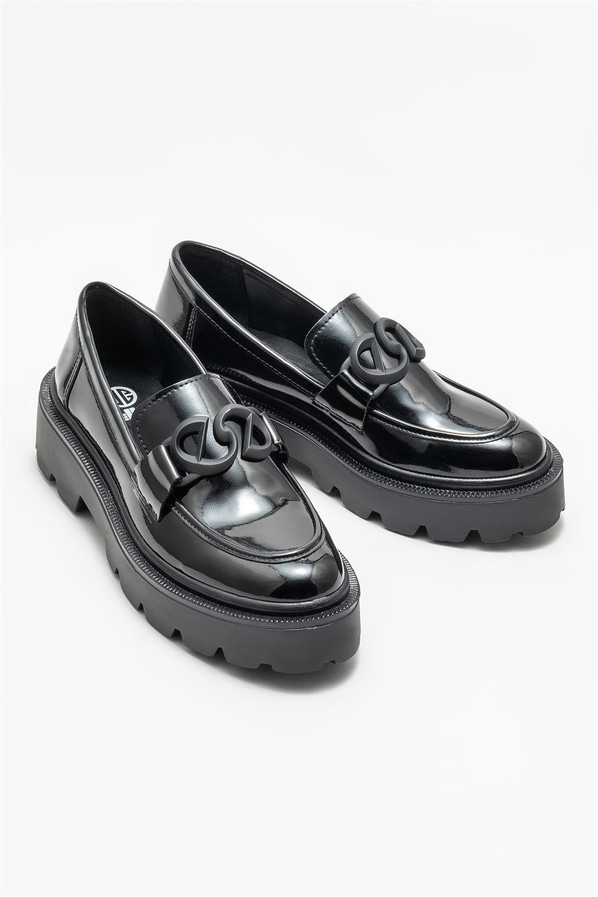 Siyah kadın loafer - Elle Shoes