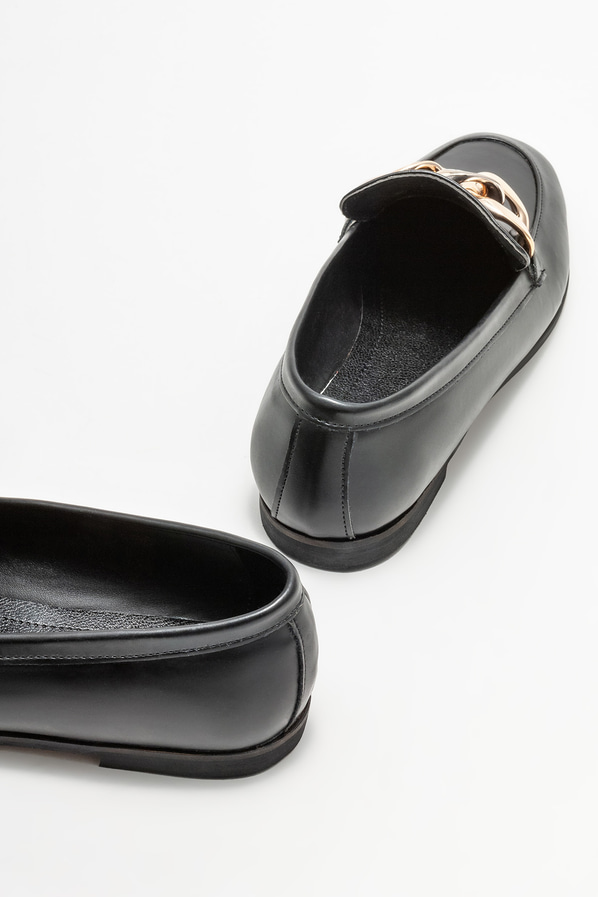 Siyah kadın loafer - Elle Shoes
