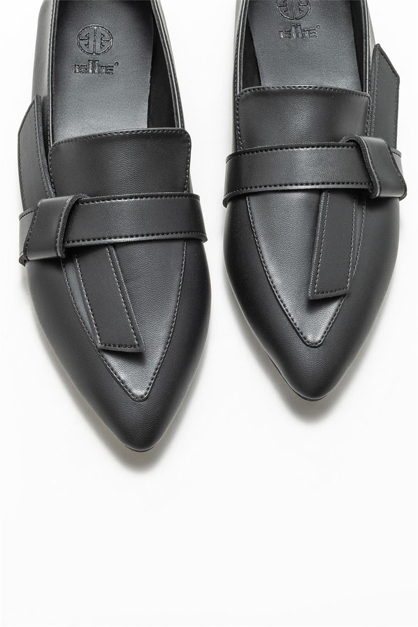 Siyah kadın loafer - Elle Shoes