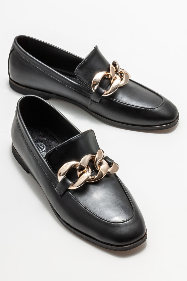 Siyah kadın loafer - Elle Shoes