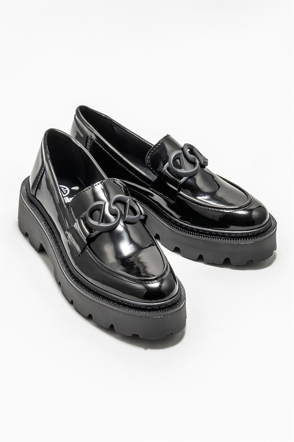 Siyah kadın loafer - Elle Shoes