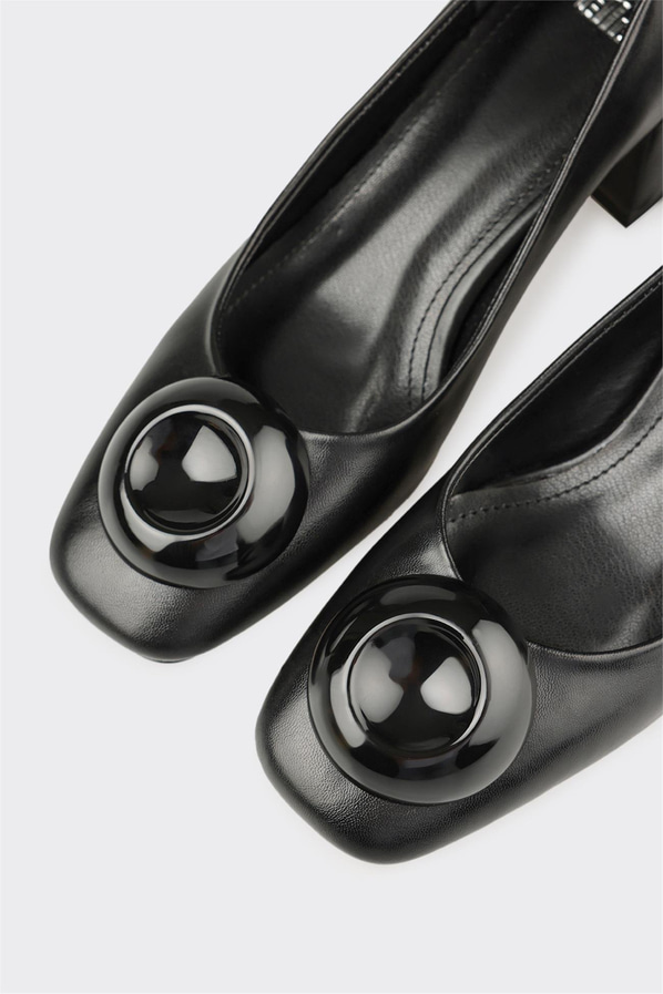 Siyah Kadın Orta Topuk Ayakkabı