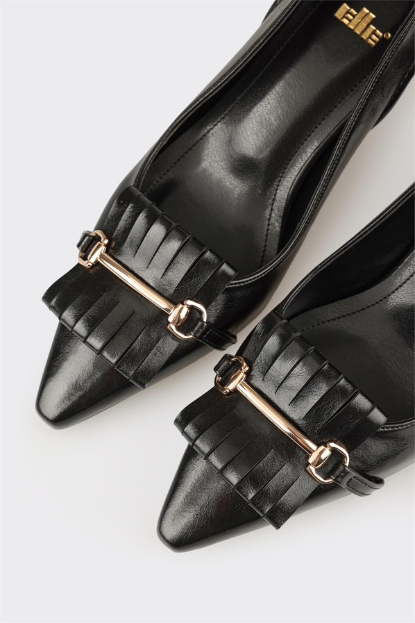 Siyah Kadın Orta Topuk Ayakkabı