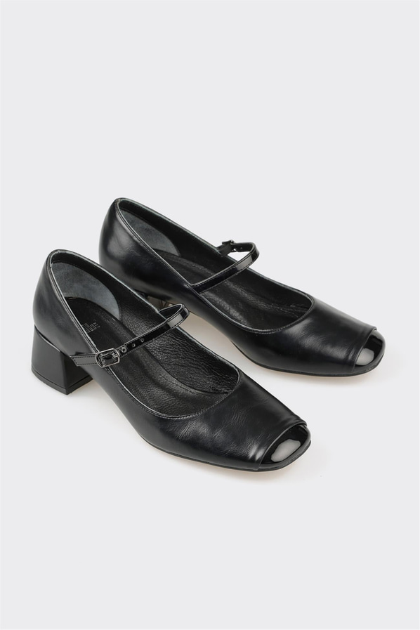 Siyah kadın topuklu ayakkabı - Elle Shoes