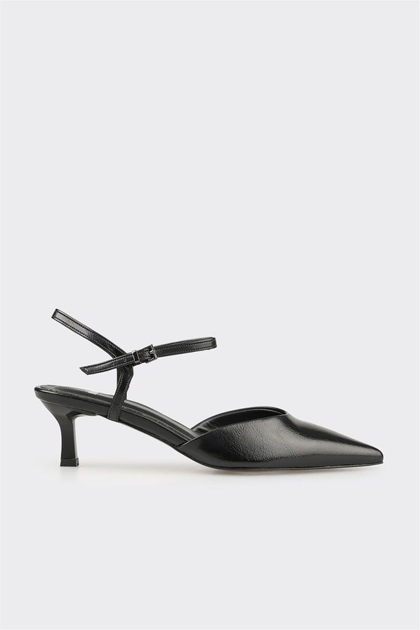 Siyah Kadın Orta Topuk Ayakkabı