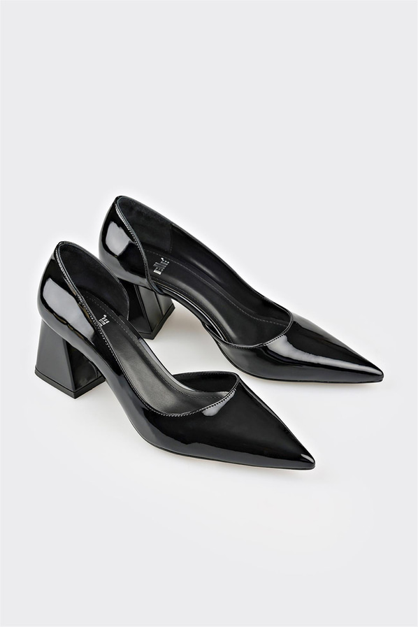Siyah kadın topuklu ayakkabı - Elle Shoes