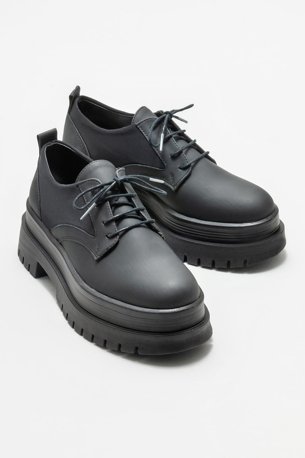 Siyah kadın oxford - Elle Shoes