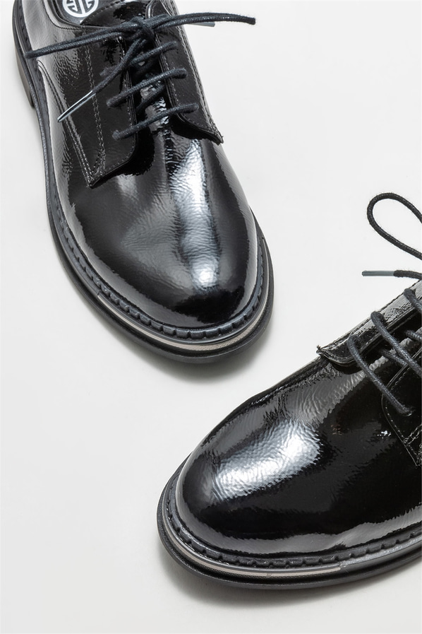 Siyah kadın oxford - Elle Shoes