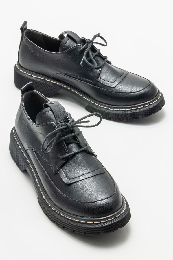 Siyah kadın oxford - Elle Shoes