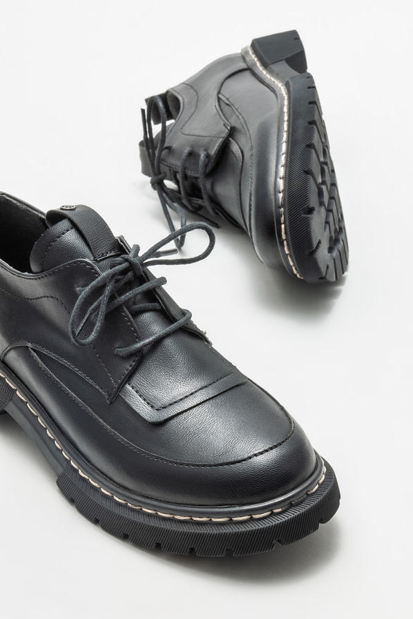 Siyah kadın oxford - Elle Shoes