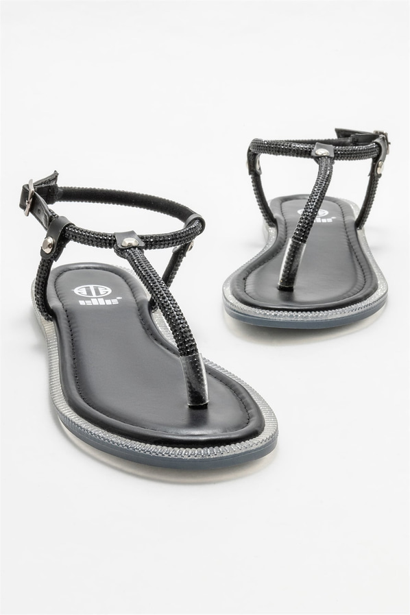 Siyah kadın sandalet - Elle Shoes
