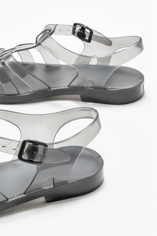 Siyah kadın düz sandalet - Elle Shoes
