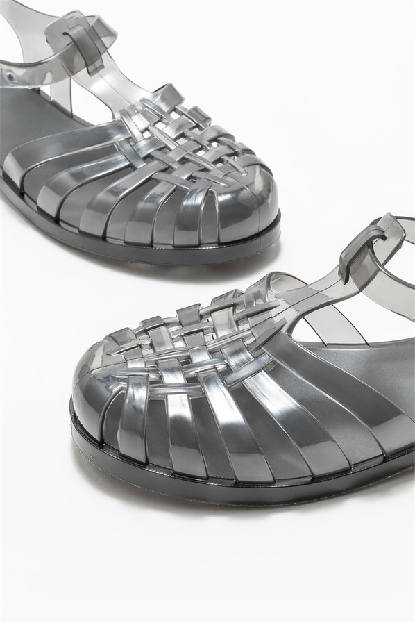 Siyah kadın düz sandalet - Elle Shoes