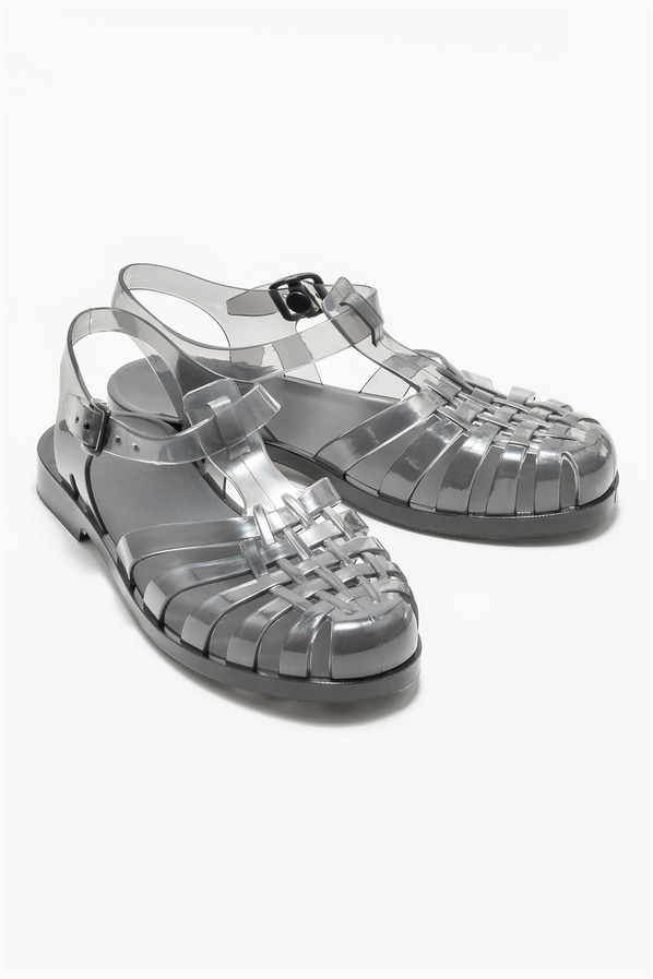 Siyah kadın düz sandalet - Elle Shoes