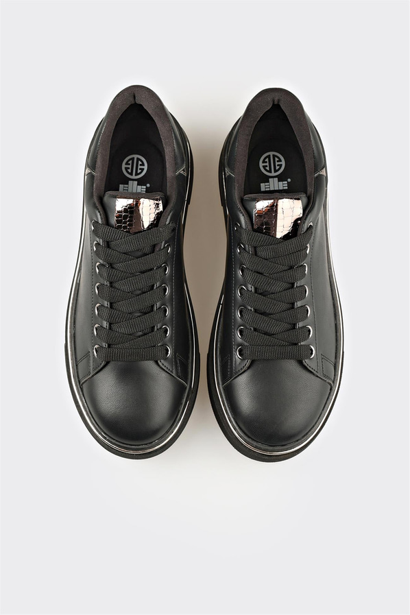 Siyah kadın sneaker, ofis stili için - Elle Shoes