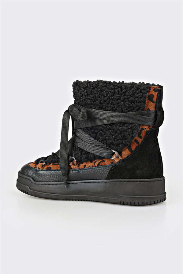 Siyah süet kadın bot, rahat kullanım için - Elle Shoes