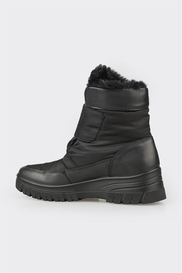 Siyah simli örgü dokulu kadın bot, rahat kullanım için - Elle Shoes
