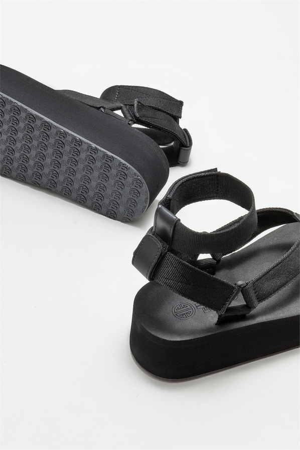 Siyah kadın sandalet - Elle Shoes