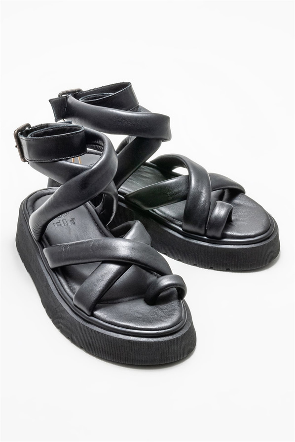 Siyah kadın sandalet - Elle Shoes