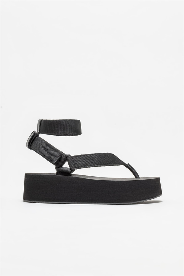 Siyah kadın sandalet - Elle Shoes