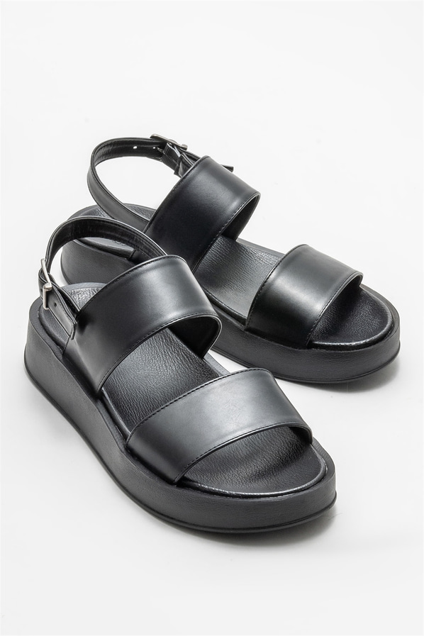 Siyah kadın sandalet - Elle Shoes
