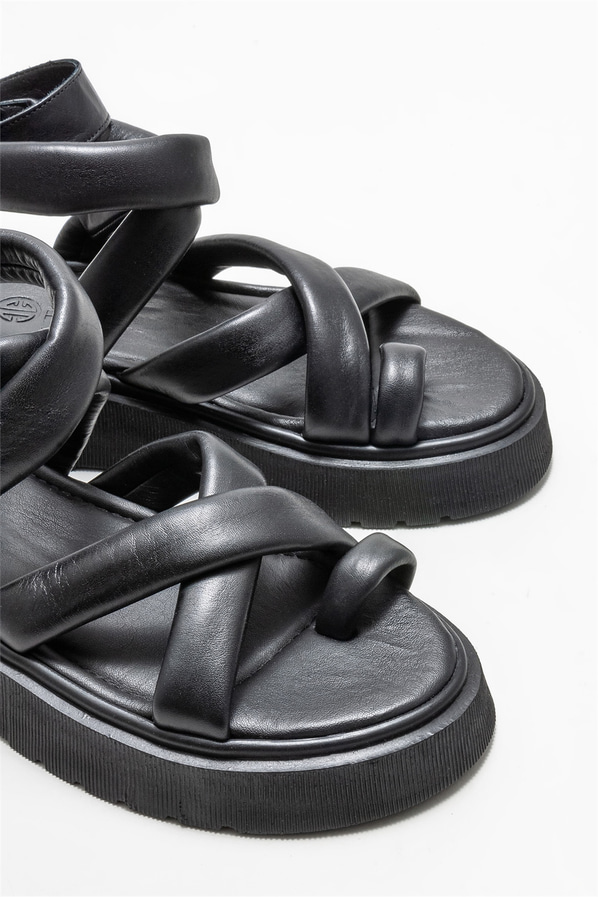 Siyah kadın sandalet - Elle Shoes