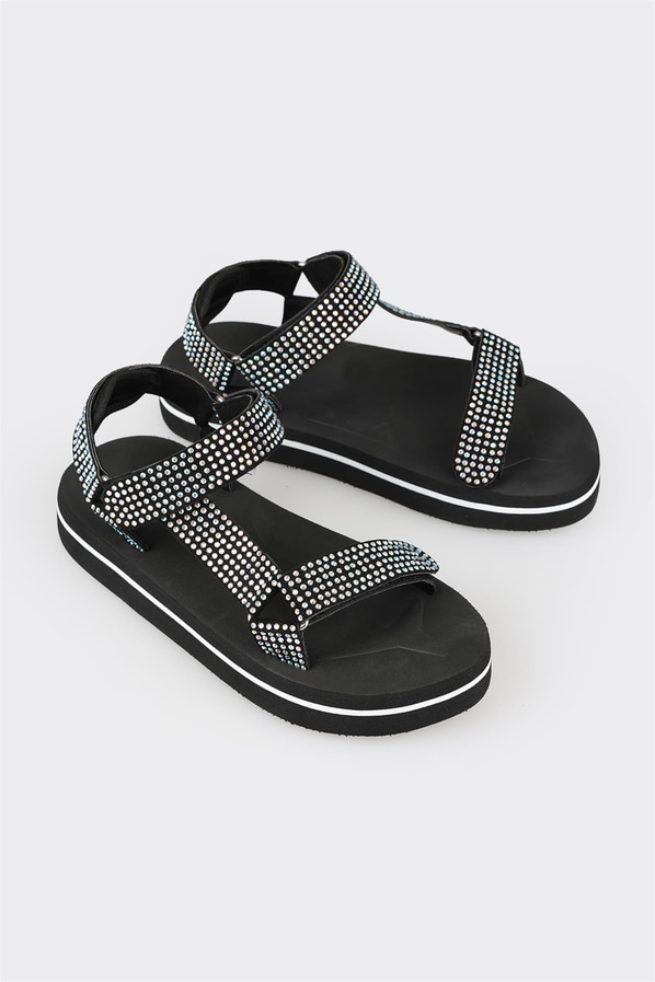 Siyah kadın sandalet - Elle Shoes