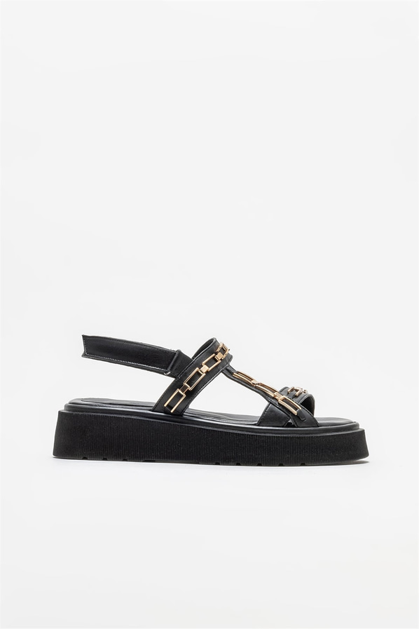 Siyah kadın sandalet - Elle Shoes
