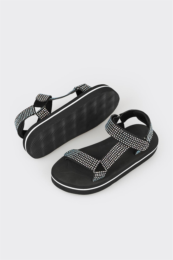 Siyah kadın sandalet - Elle Shoes