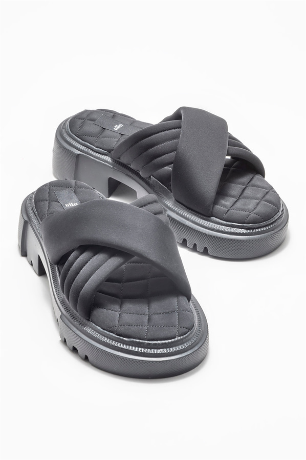 Siyah kadın düz terlik - Elle Shoes