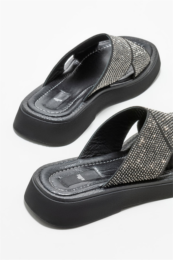 Siyah kadın düz terlik - Elle Shoes