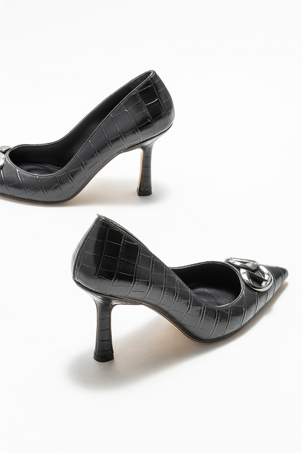 Siyah kadın stiletto - Elle Shoes