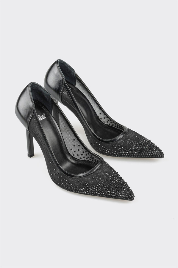 Siyah kadın stiletto - Elle Shoes