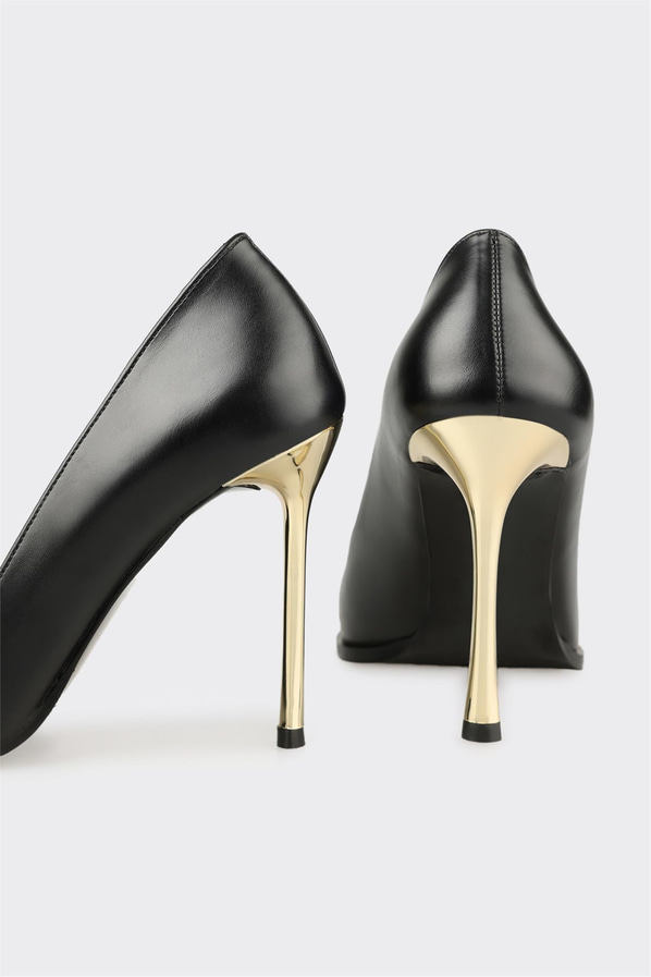 Siyah kadın stiletto, ofis stili için - Elle Shoes