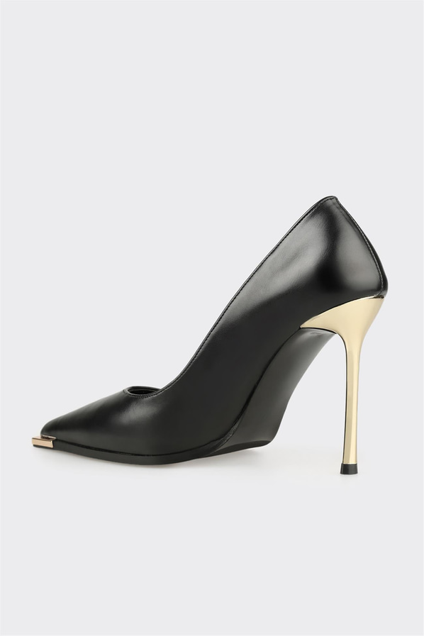 Siyah kadın stiletto, ofis stili için - Elle Shoes