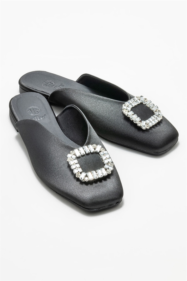 Siyah kadın düz terlik - Elle Shoes