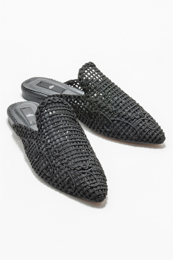 Siyah kadın düz terlik - Elle Shoes