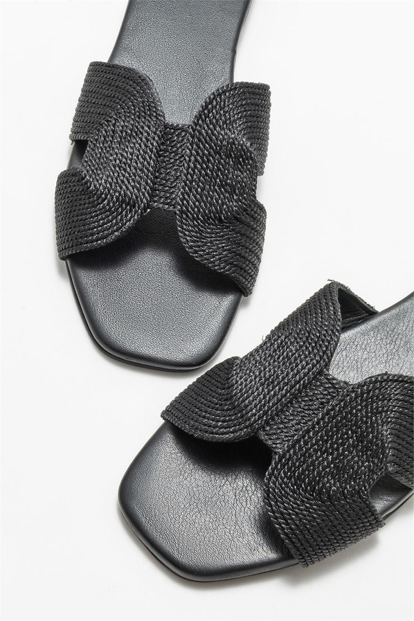 Siyah kadın terlik - Elle Shoes