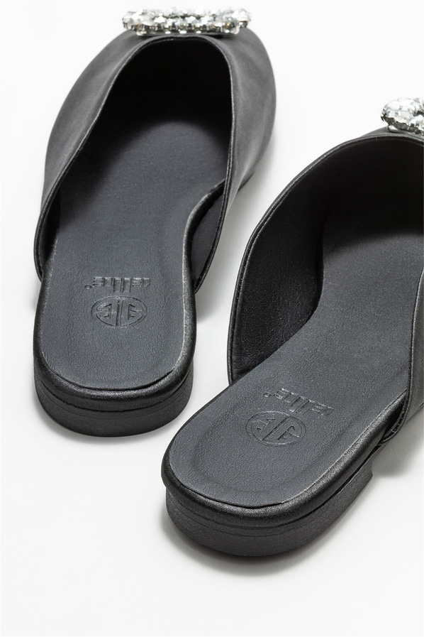 Siyah kadın düz terlik - Elle Shoes