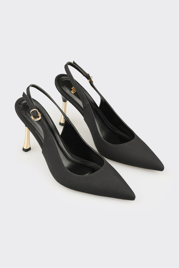 Siyah topuklu kadın ayakkabı - Elle Shoes