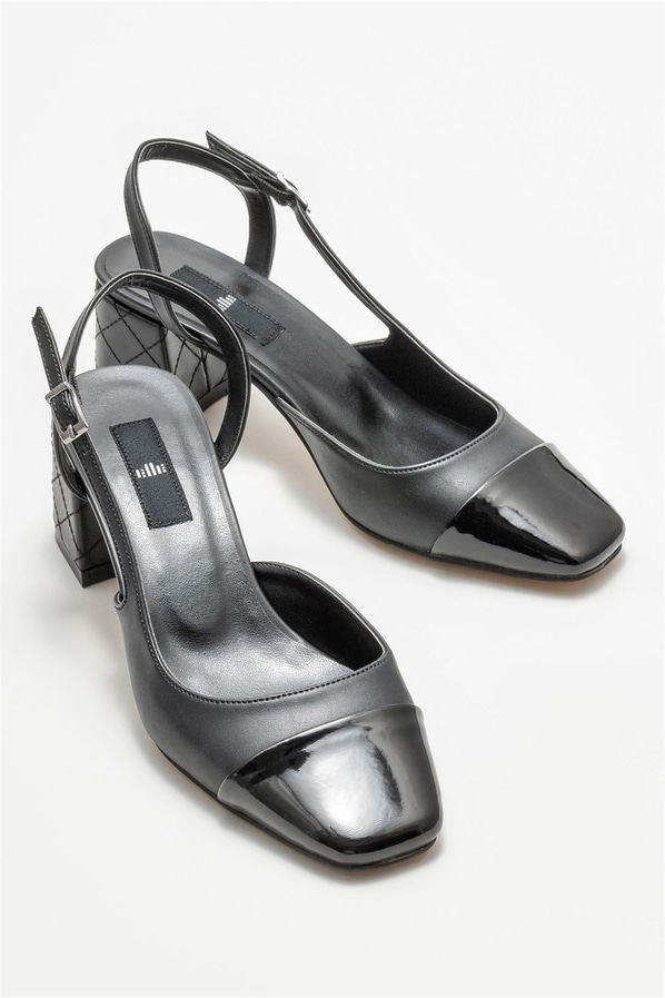 Siyah topuklu kadın ayakkabı - Elle Shoes