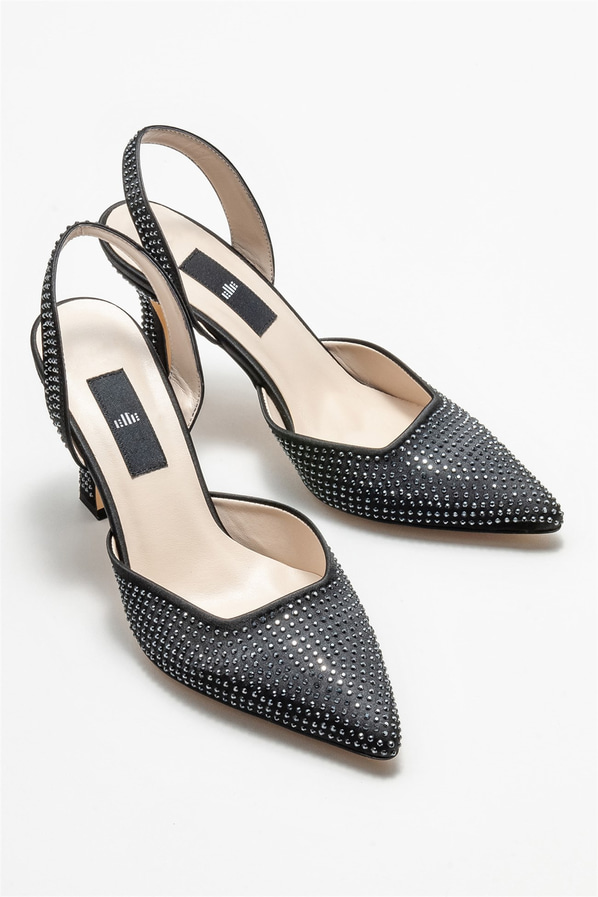 Siyah topuklu kadın ayakkabı - Elle Shoes