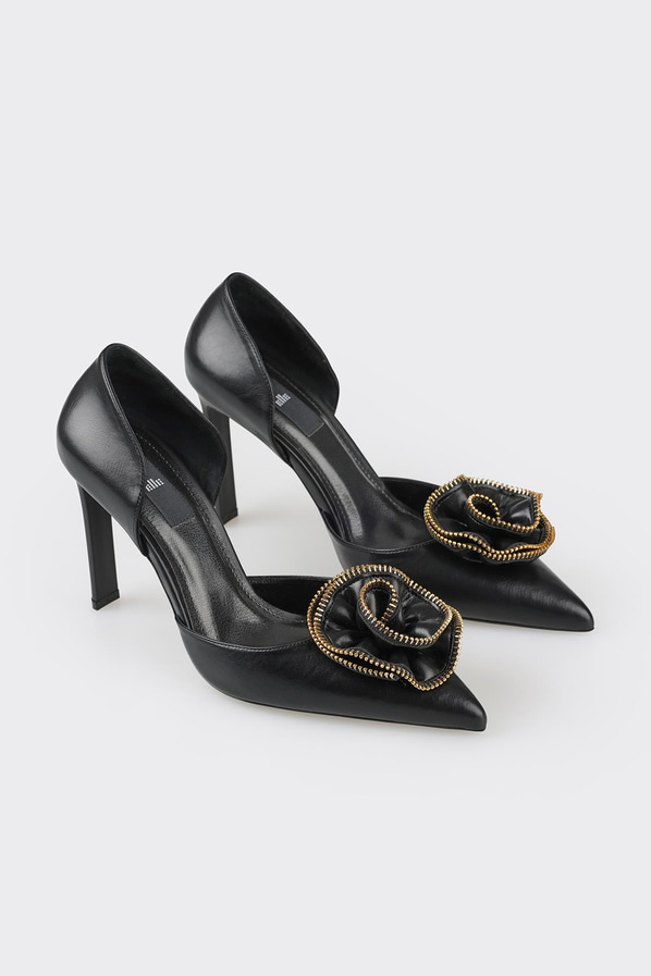 Siyah topuklu kadın ayakkabı - Elle Shoes
