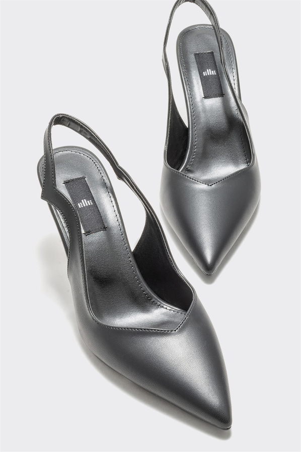 Siyah topuklu kadın ayakkabı - Elle Shoes
