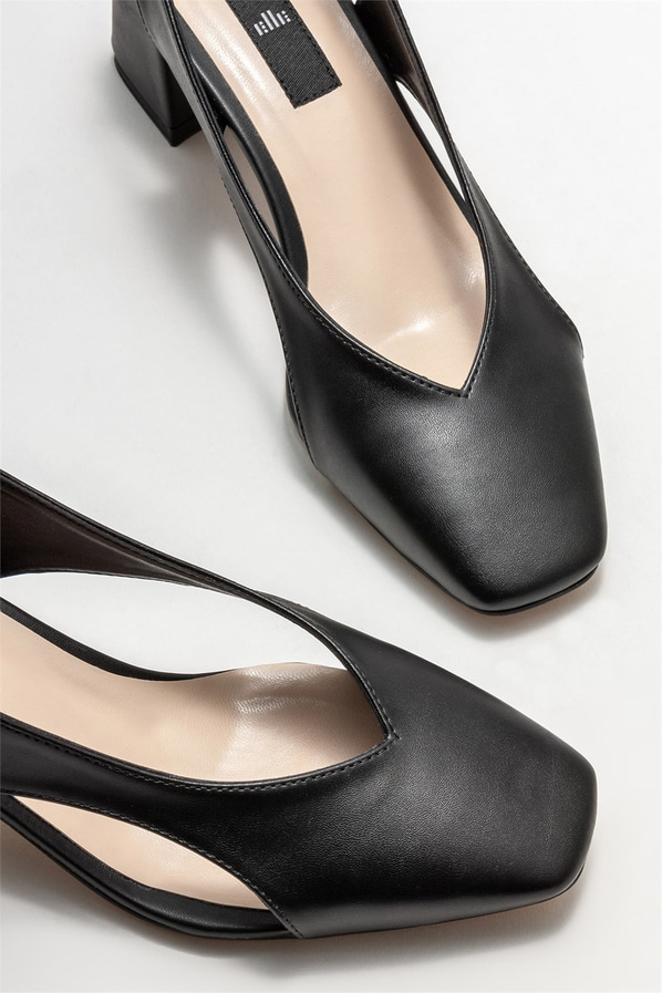 Siyah topuklu kadın ayakkabı - Elle Shoes